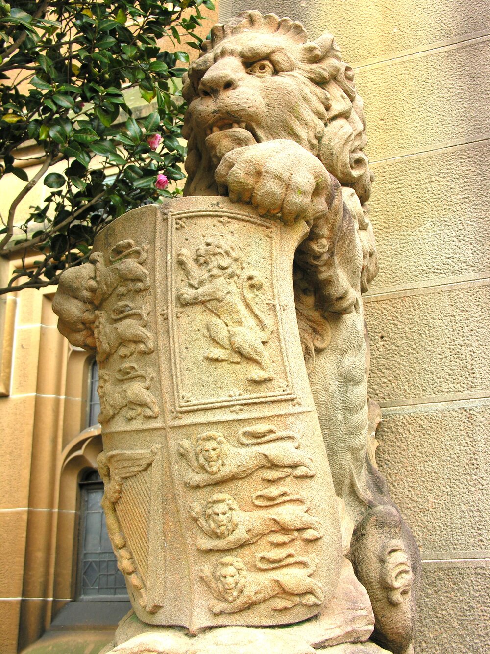 Statue of a Lion in the Quadrangle