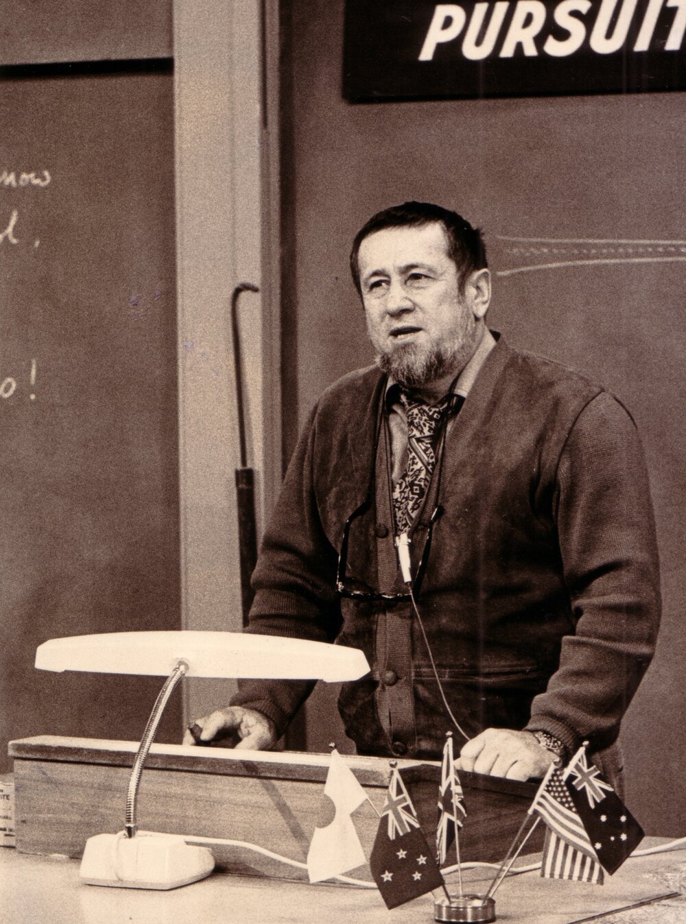 Professor Harry Messel Lecturing at Summer School