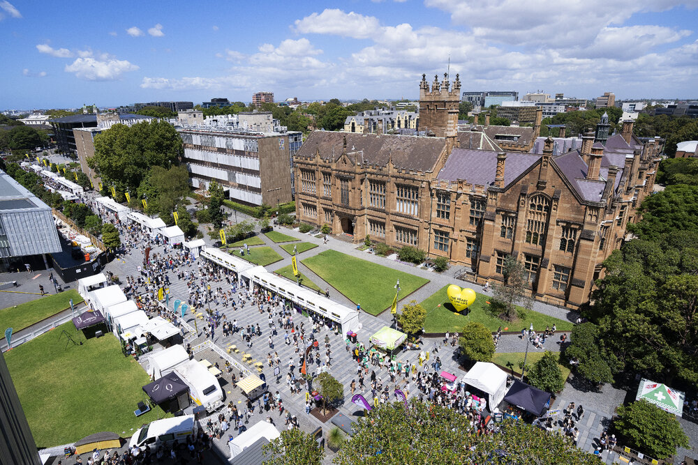 Aerial View of Eastern Avenue During Welcome Week