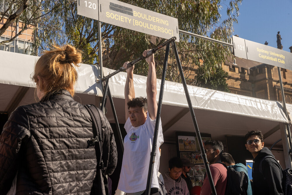 Bouldering Society Stall on Eastern Ave at Welcome Fest 