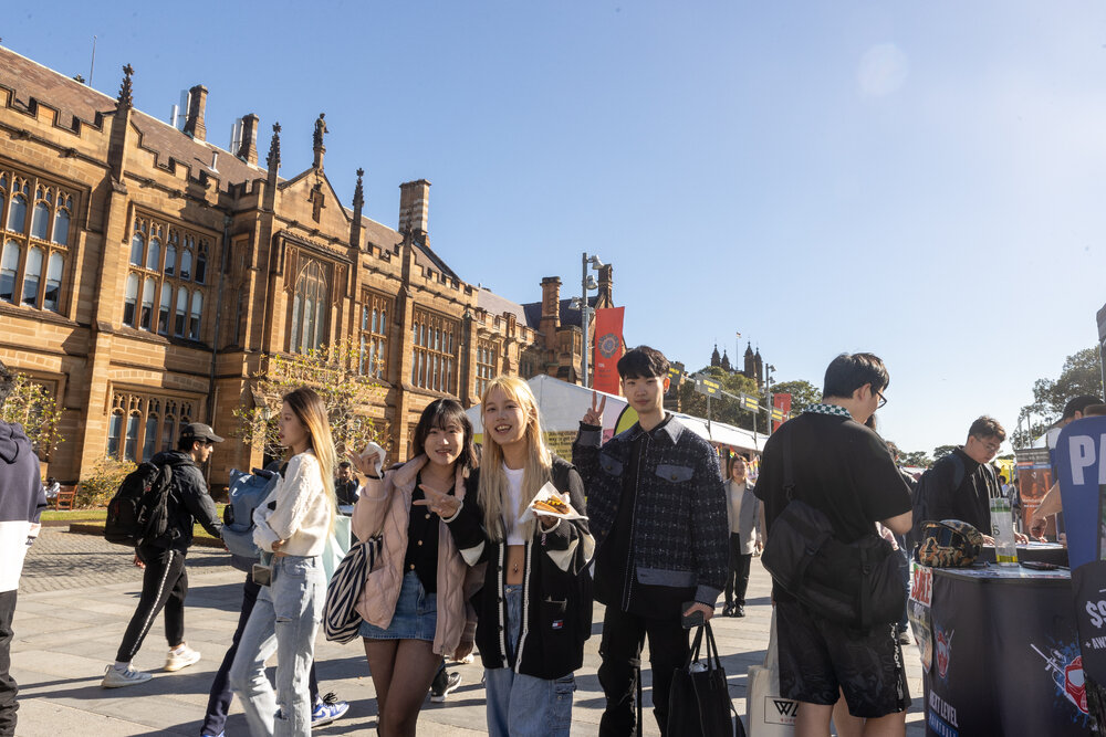 Students on Eastern Ave at Welcome Fest 