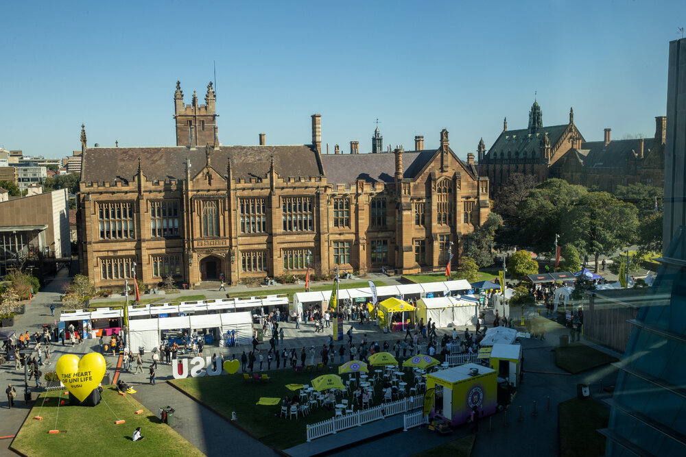 Aerial View of Welcome Fest Stalls on Eastern Ave 
