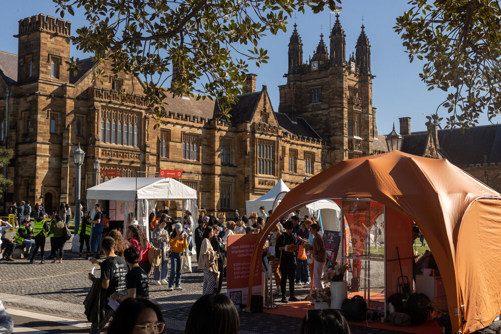 Welcome Fest Stalls in Front of Quadrangle 