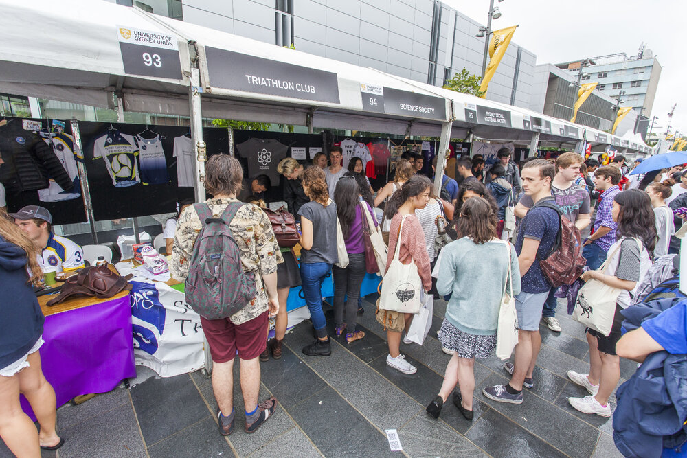 Triathlon Club and Science Society Stalls at Orientation Week