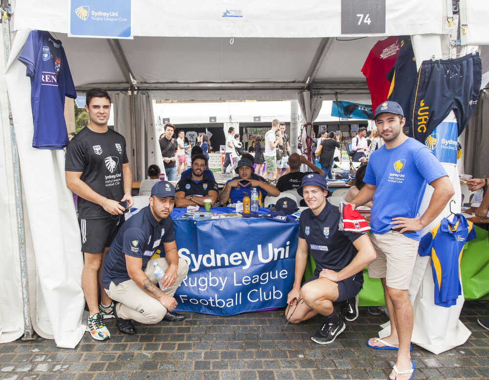 Sydney Uni Rugby League Football Club Stall at Orientation Week