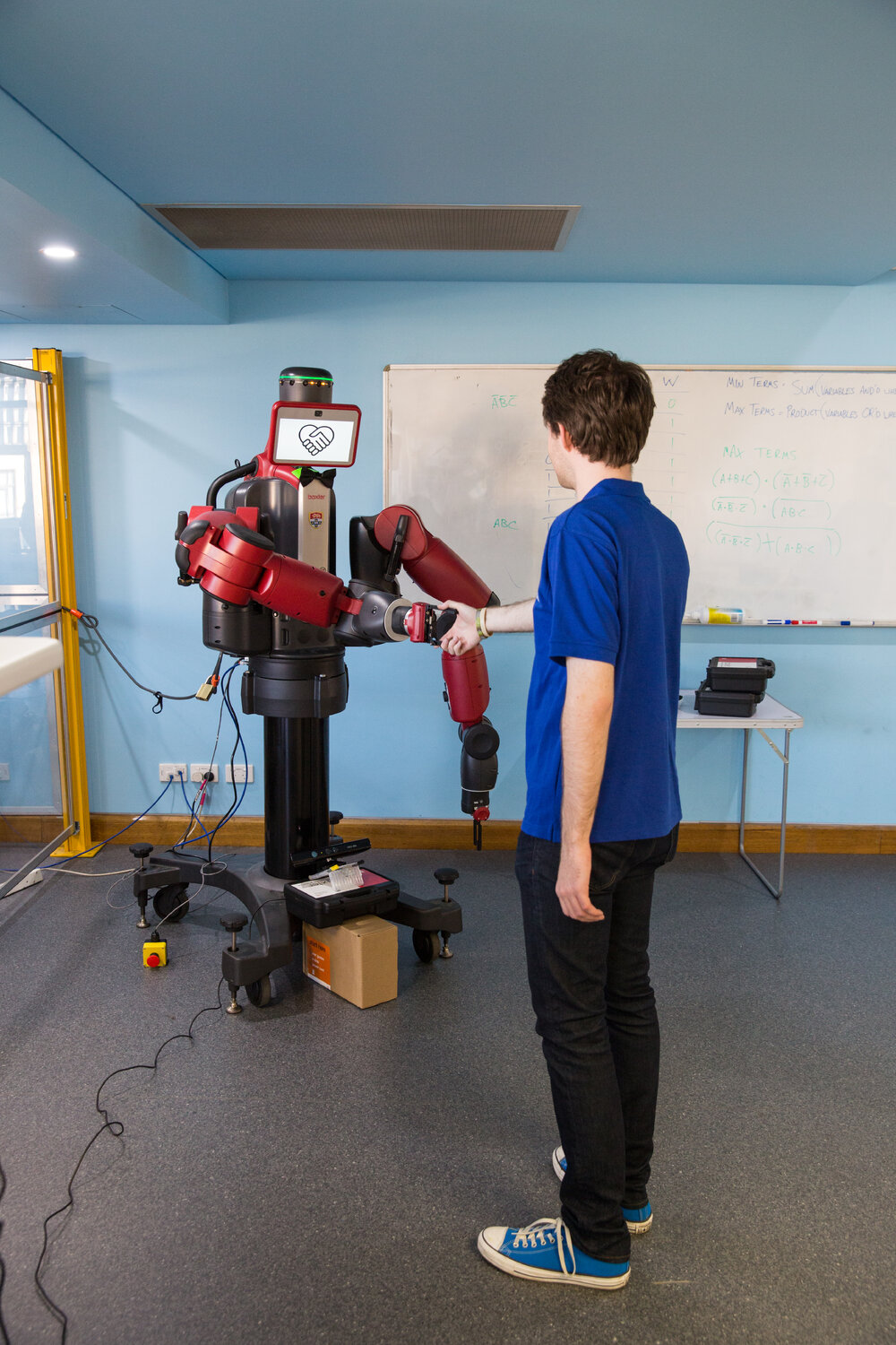 Student with Robot at Open Day