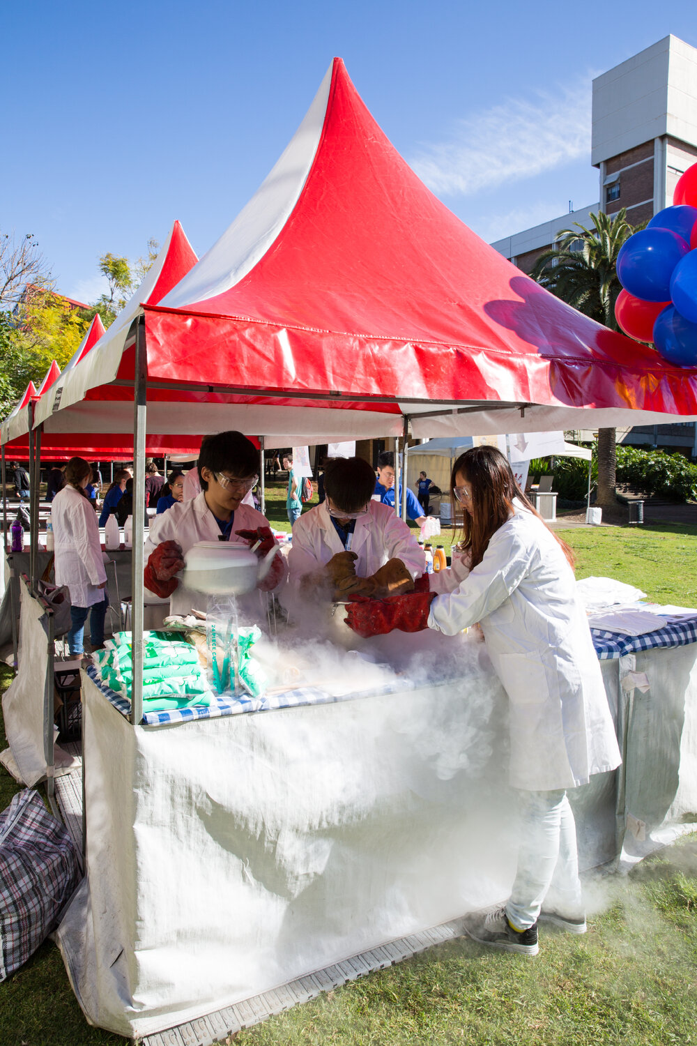 Students Conducting Experiment at Open Day