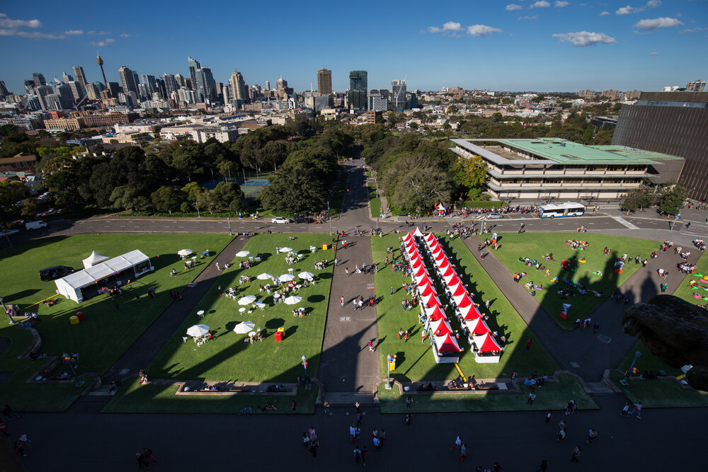 Aerial View of Front Lawn on Open Day
