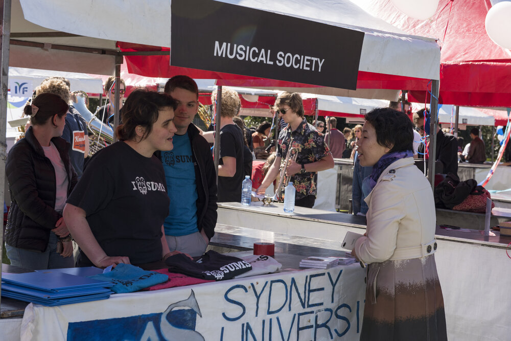 Sydney University Musical Society (SUMS) Stall at Open Day