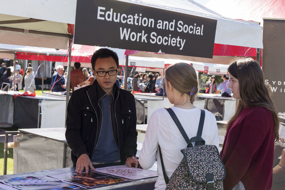 Education and Social Work Society Stall at Open Day