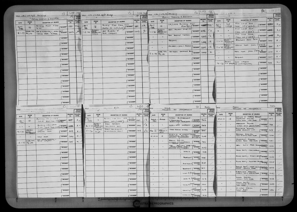 College of Advanced Education - CB, CC, CO, CP, CQ and CR Buildings - Carillon Avenue, Elizabeth Street and Campbell Street - Microfilm Roll F342
