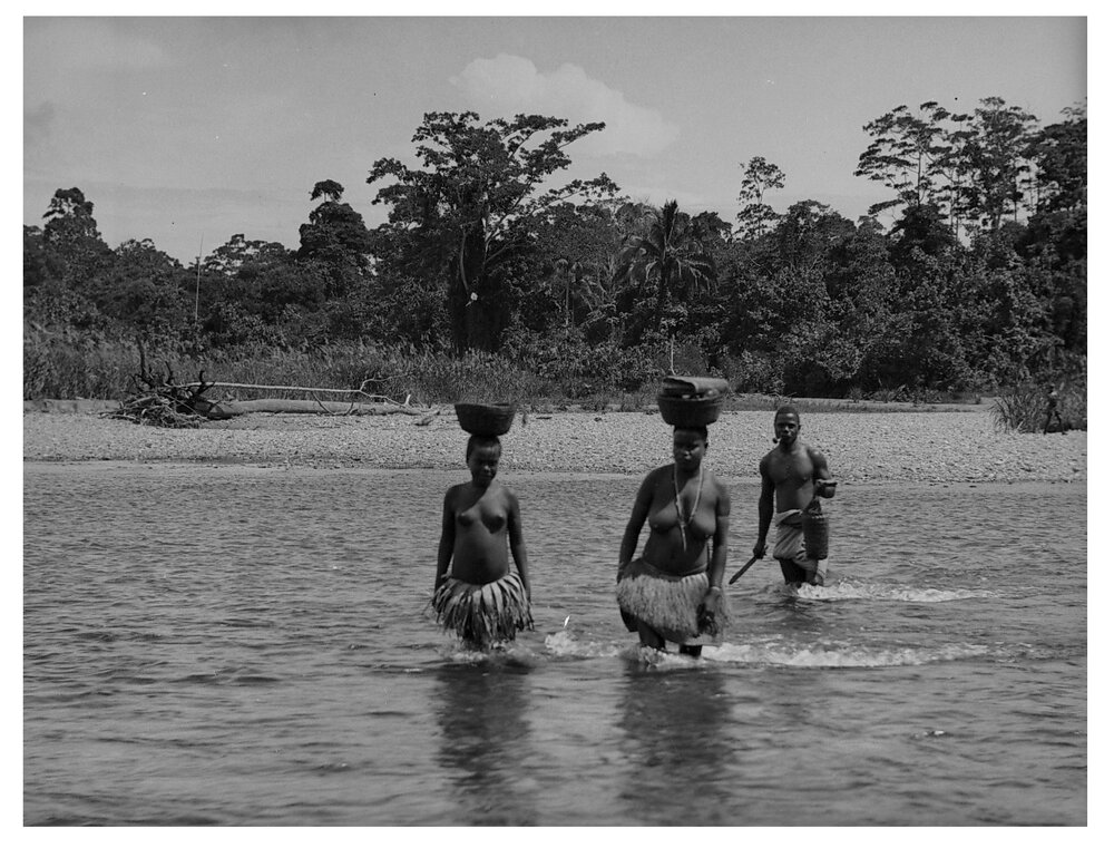 Vina, Sua and Perosi Crossing the Simiu River
