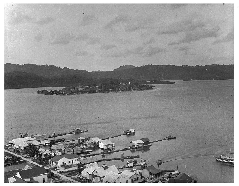 Aerial View Over Wharf and Water