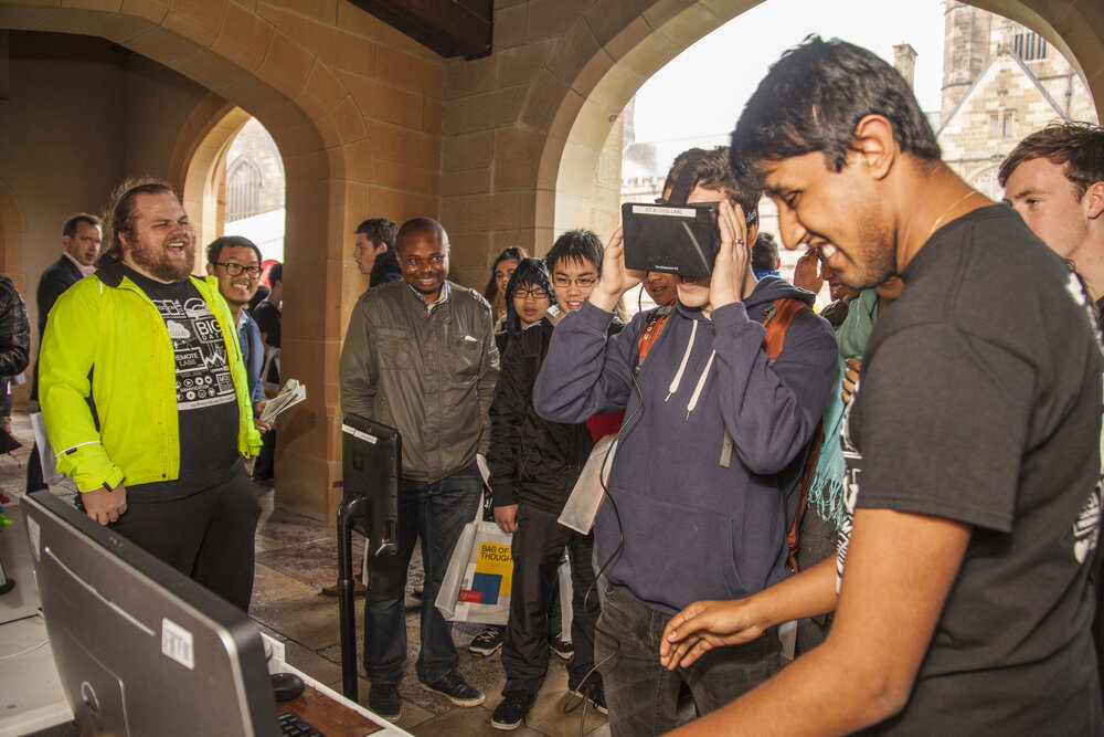 Virtual Reality Demonstration in Quadrangle on Open Day