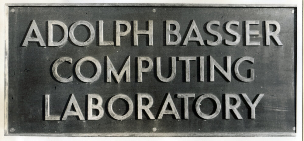 Adolph Basser Computing Laboratory Sign
