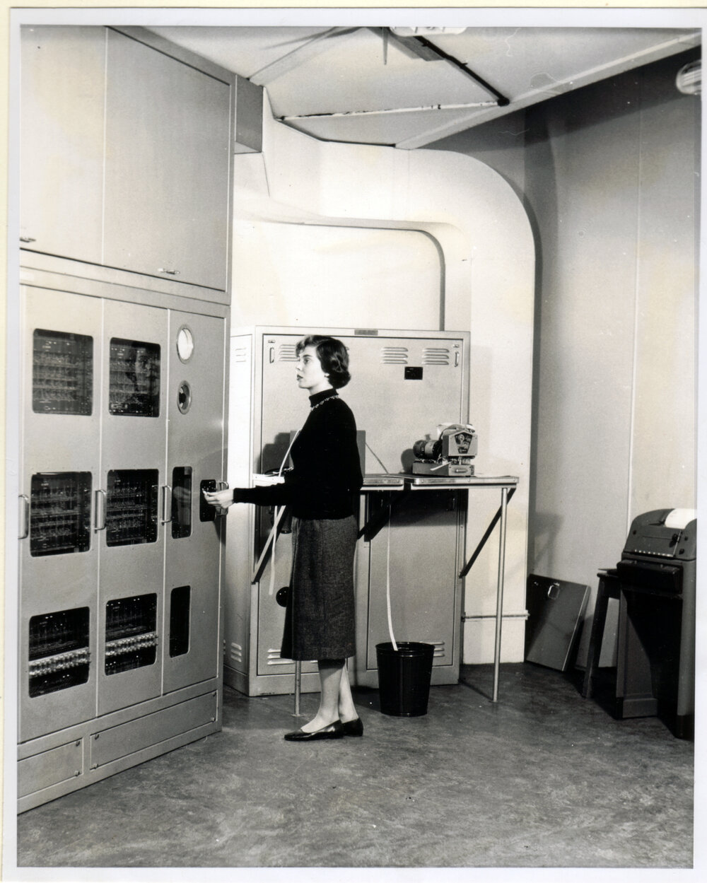 Margaret Ford, Research Assistant, Feeding Tape Into SILLIAC