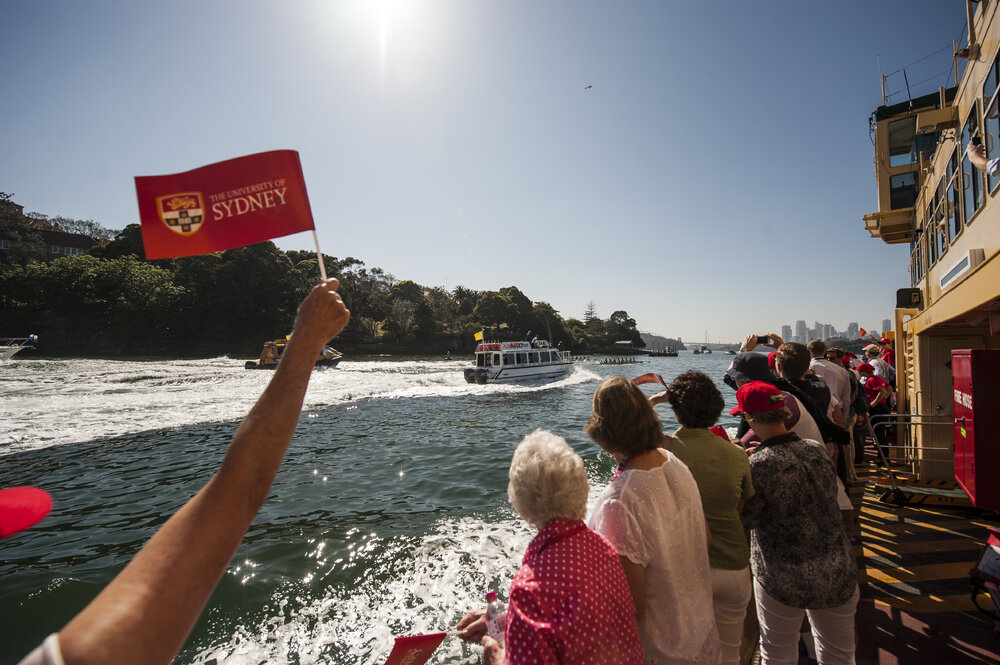 Spectators at the Australian Boat Race on Sydney Harbour