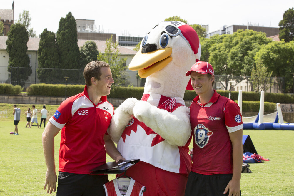 International Students Event with Sydney Swans Mascot Cyggy at The Square
