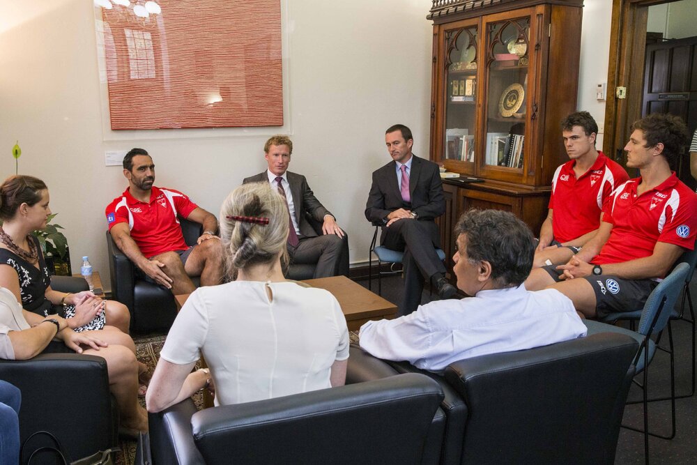 Sydney Swans Players Visit the University of Sydney