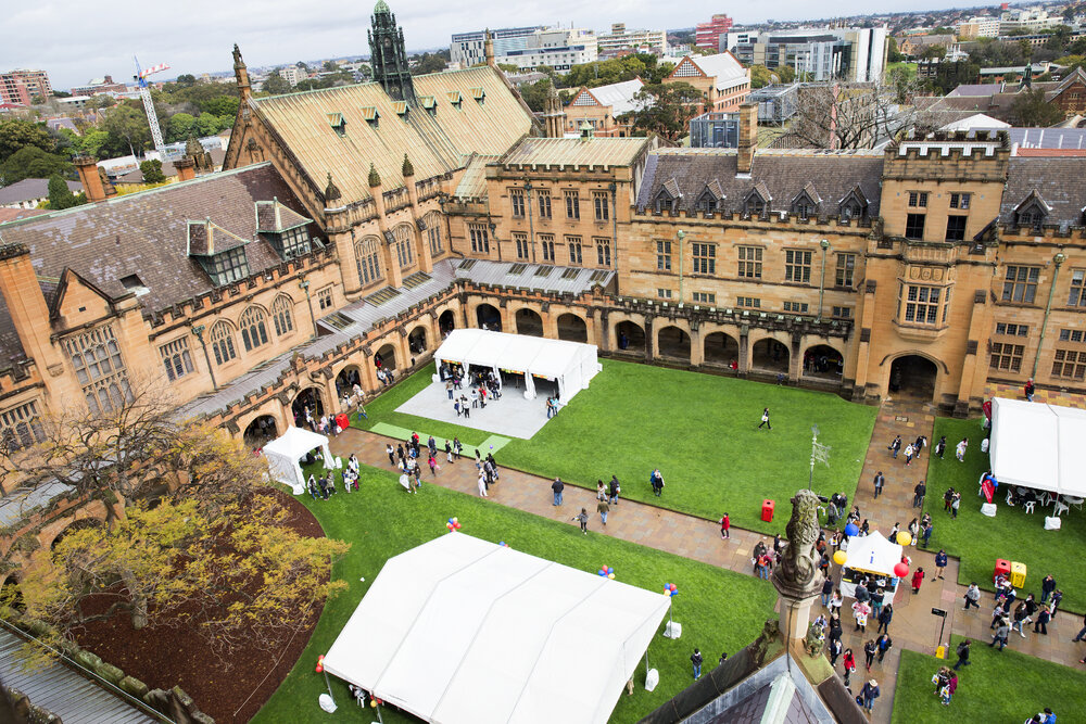 Aerial View of Quadrangle on Open Day