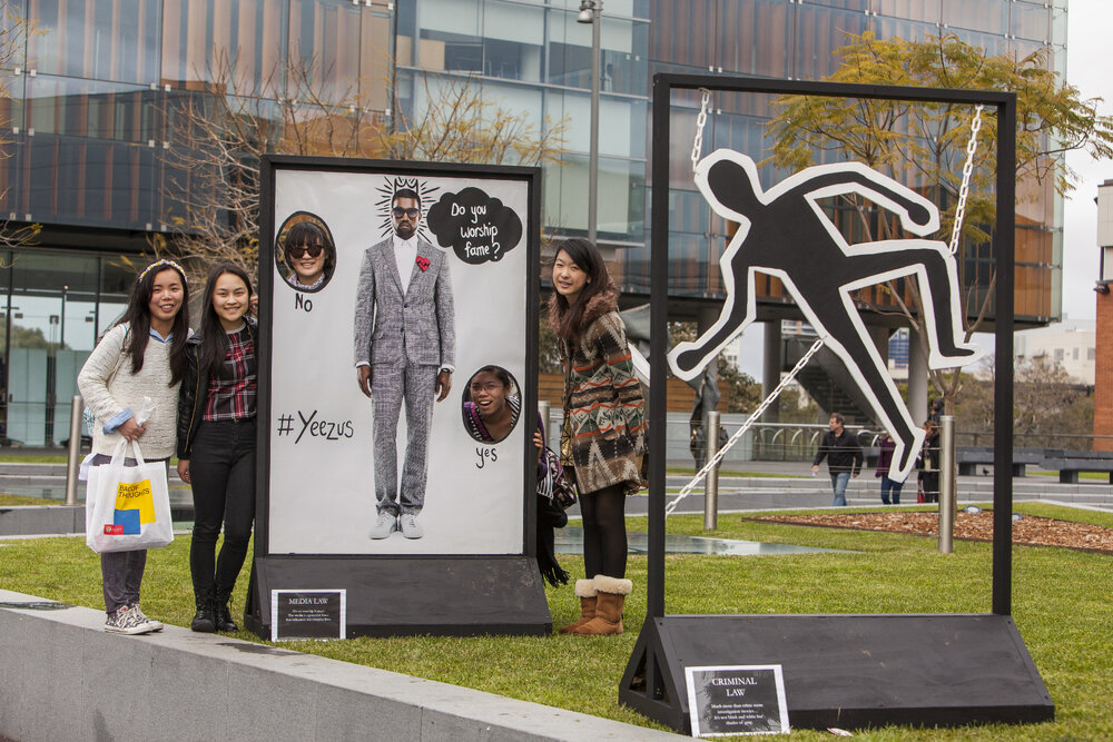 Art Installation in Front of New Law Building for Open Day
