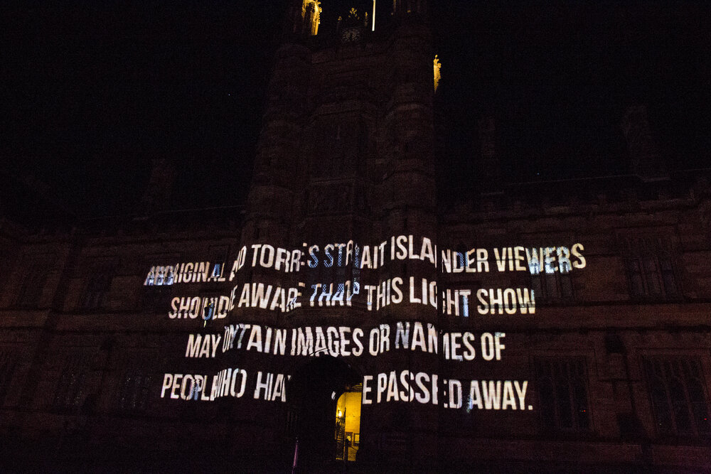 Wartime Legends Light Show on Quadrangle for Vivid Path to the Future Festival