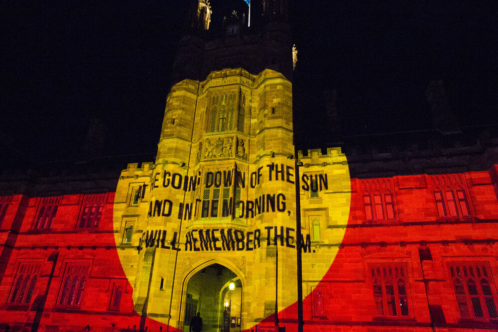 Wartime Legends Light Show on Quadrangle for Vivid Path to the Future Festival