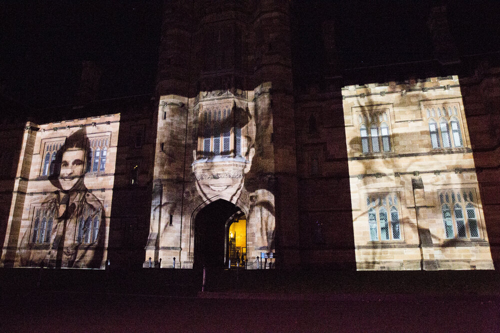 Wartime Legends Light Show on Quadrangle for Vivid Path to the Future Festival