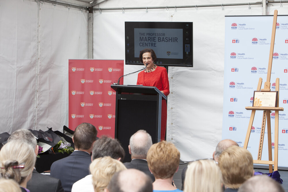 Dame Marie Bashir at The Professor Marie Bashir Centre Launch