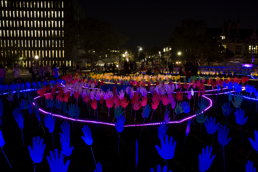 Sea of Hands at Vivid Path to the Future Festival on Front Lawn