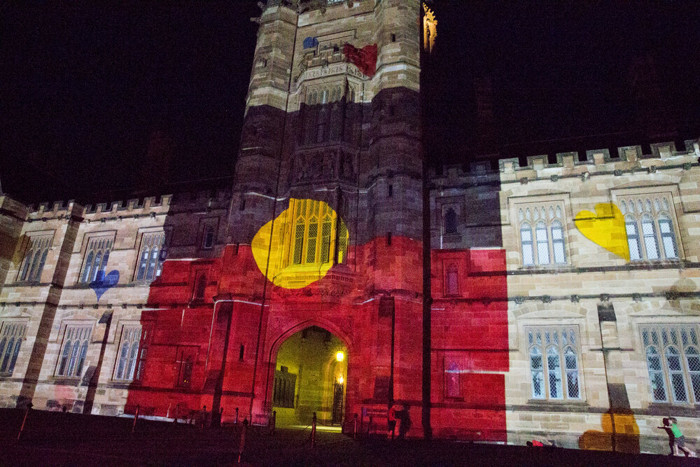 Vivid Path to the Future Festival Light Show on Quadrangle