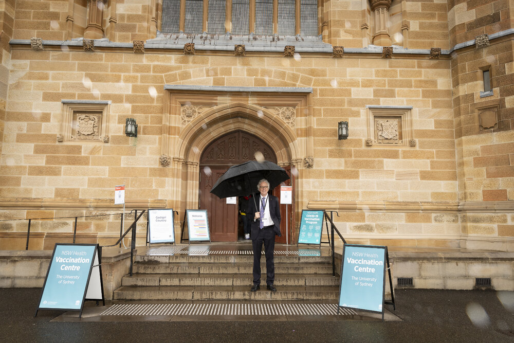 Vice-Chancellor and President Professor Mark Scott at the NSW Health Vaccination Centre for COVID-19