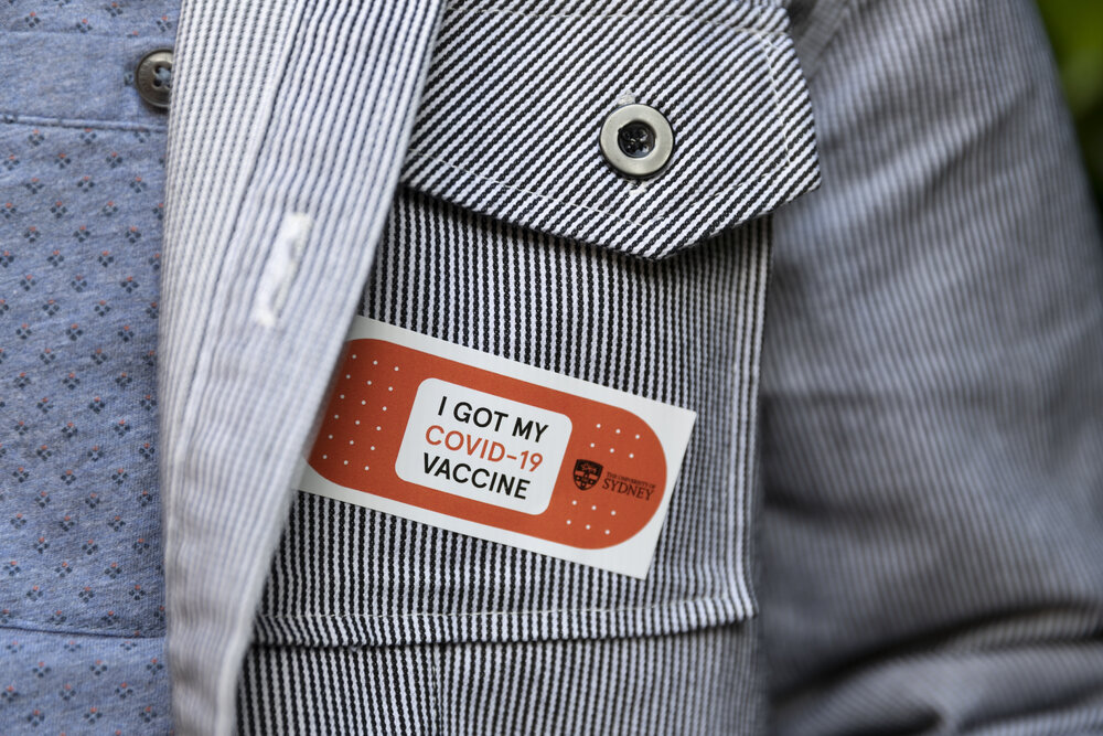 Vaccine Sticker from NSW Health Vaccination Centre for COVID-19