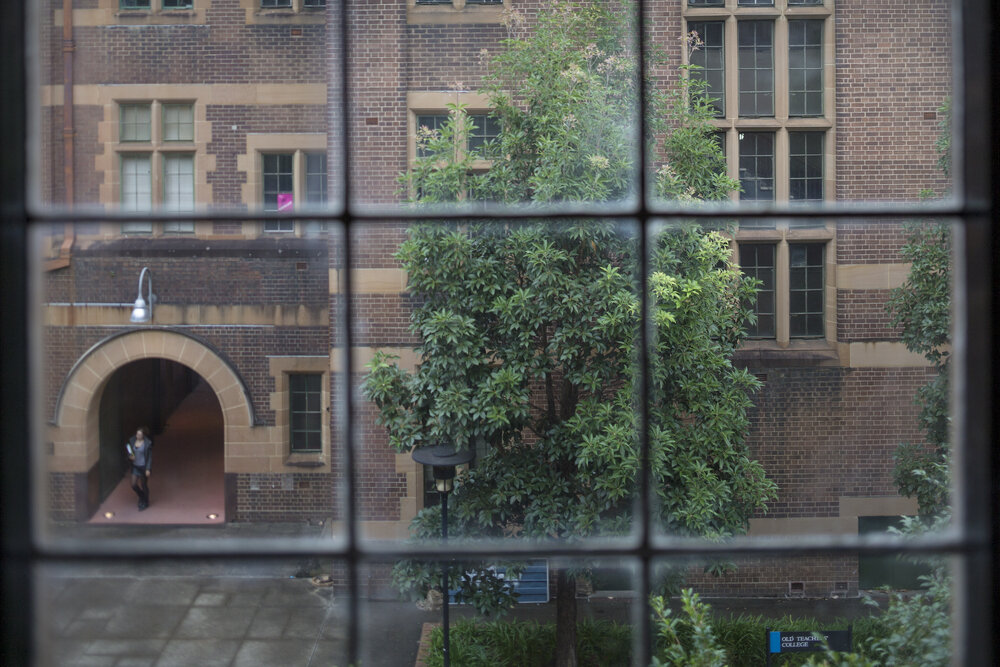 View of Old Teachers College from John Woolley Building