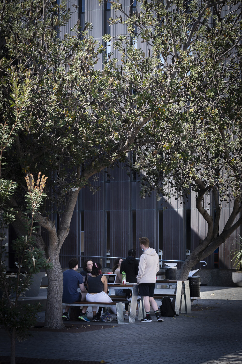 Students Outside Fisher Library
