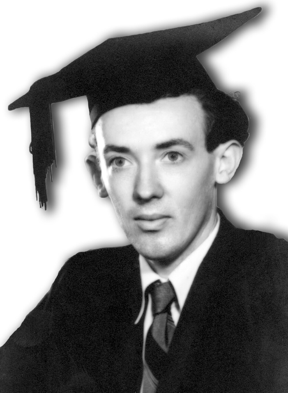 Dr John Lamberton Wearing a Mortar Board