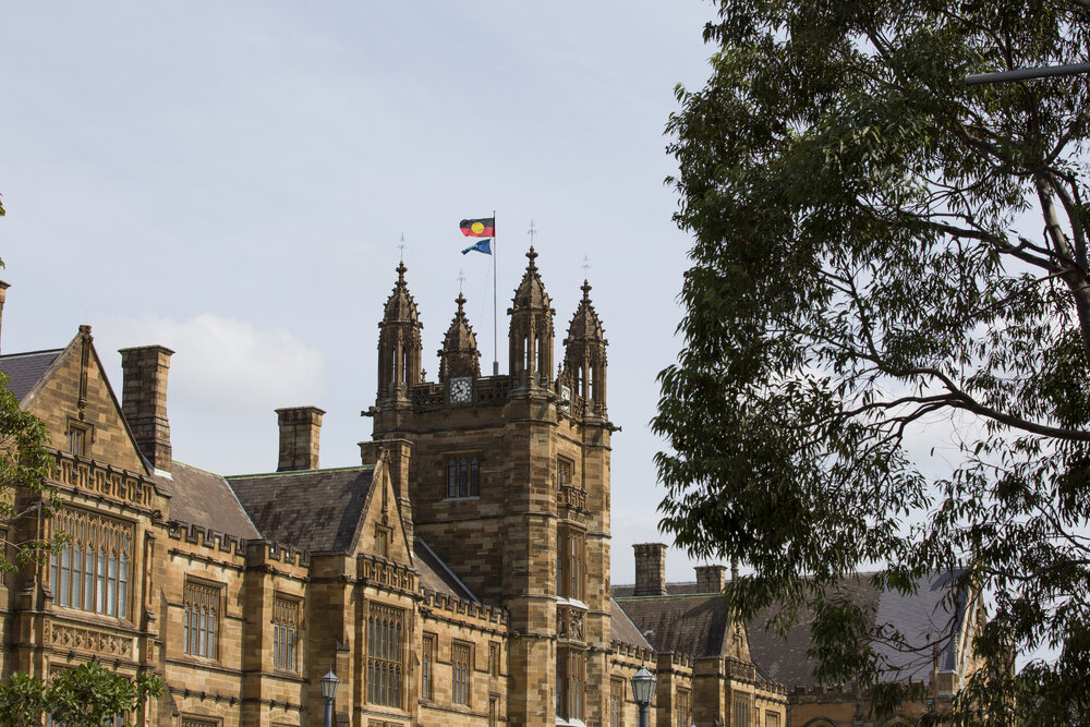 Clocktower with Aboriginal and Torres Strait Islander Flags