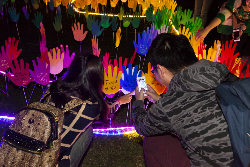 Sea of Hands at Vivid Path to the Future Festival on Front Lawn