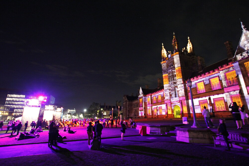Quadrangle and Sea of Hands at Vivid Path to the Future Festival