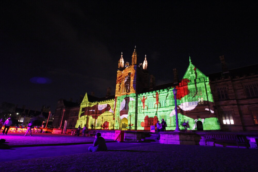 Quadrangle and Sea of Hands at Vivid Path to the Future Festival