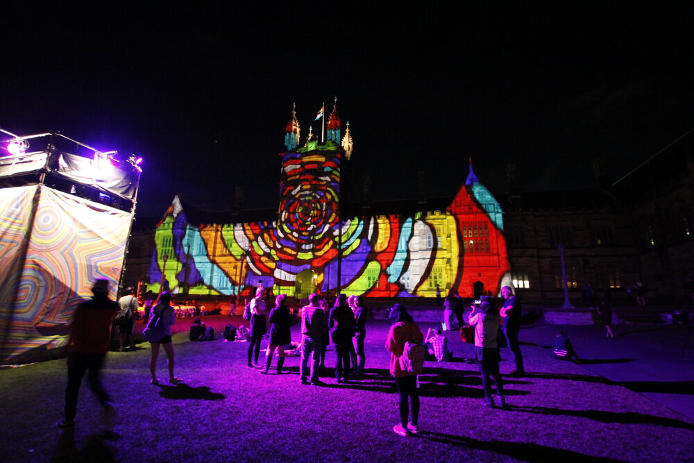 Quadrangle and Sea of Hands at Vivid Path to the Future Festival