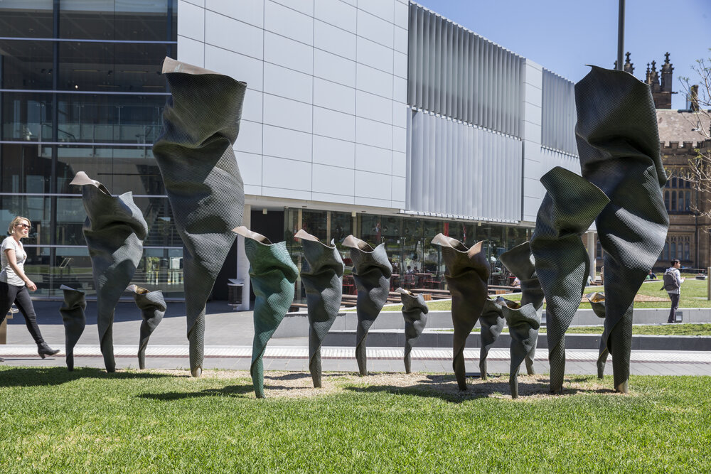 Sculpture 'Individuals' by Andrew Rogers at New Law Building