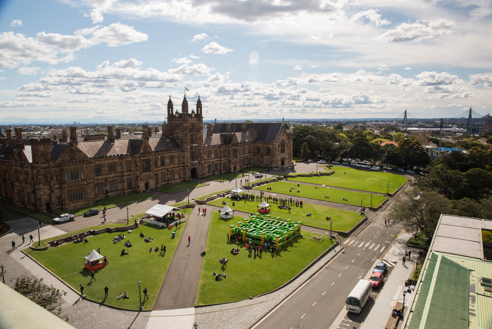 Aerial View of Pave The Way Fundraiser on Front Lawn