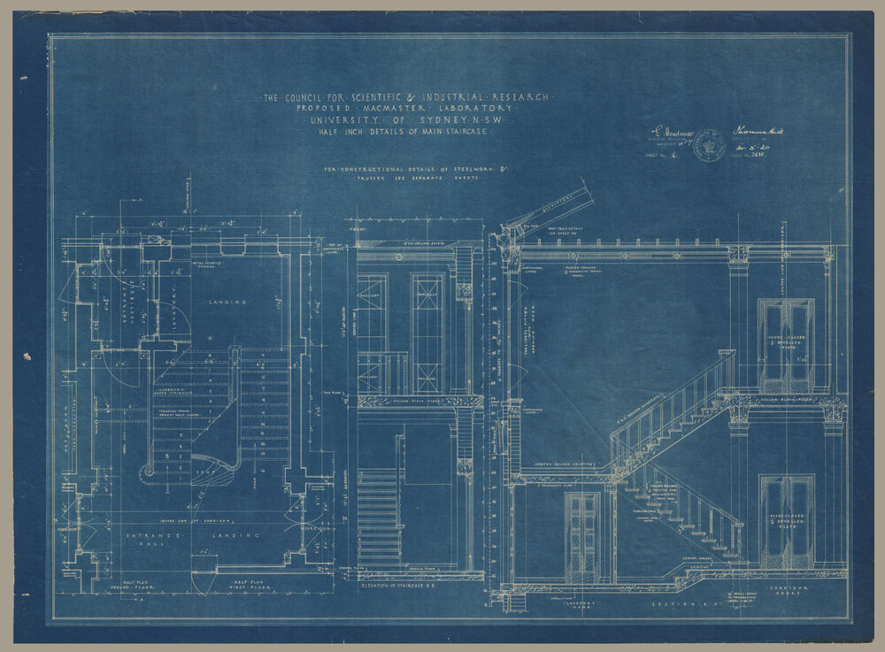 Council for Scientific and Industrial Research - Proposed McMaster Laboratory - Main Staircase