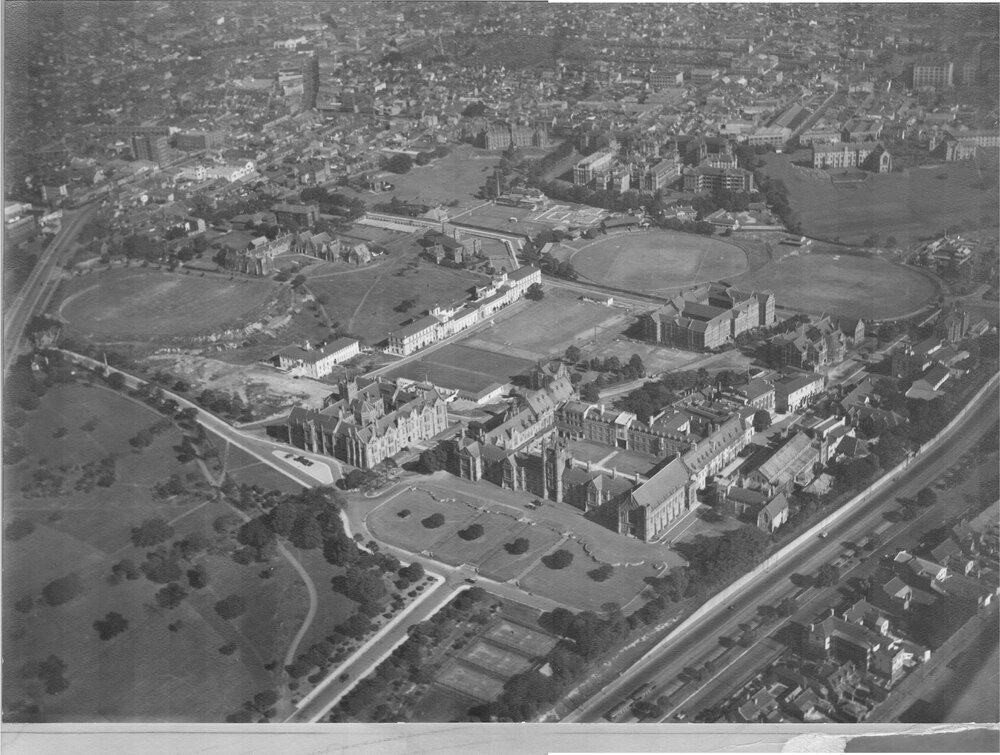 Aerial View Looking Southwest with View of Anderson Stuart Building and the Quadrangle