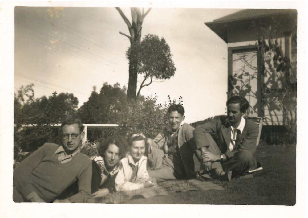 Psychologists' Outing, with WM O'Neil, Gordon Hammer and Wife Ilma, Kath O'Neil and Ian Waterhouse (Right to Left)