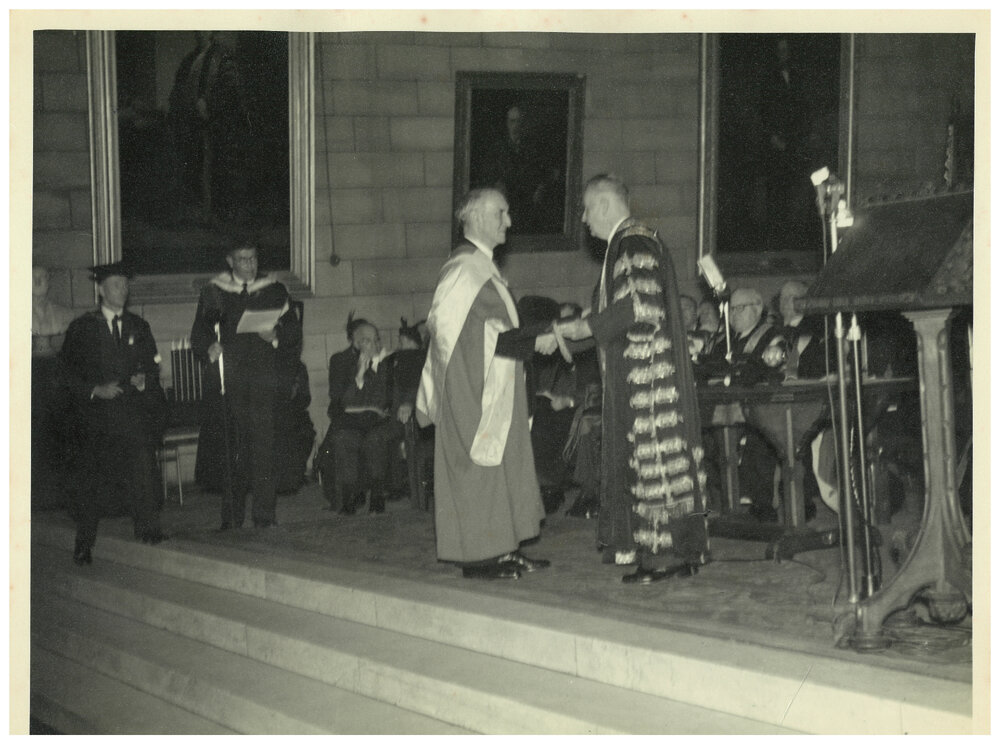 Presentation of Degrees by Chancellor Sir Charles Bickerton Blackburn