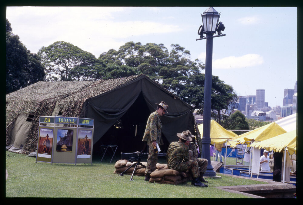 Army Display on Front Lawn During Orientation Week 1997