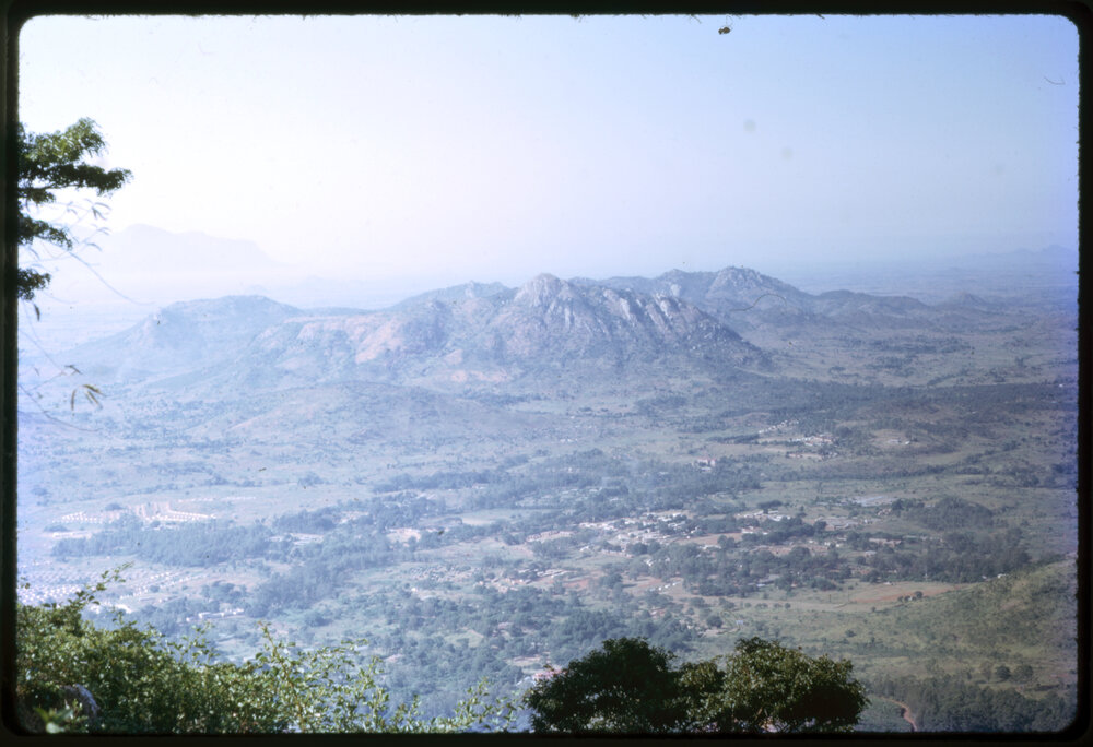 View Over Valley with Villages and Mountains