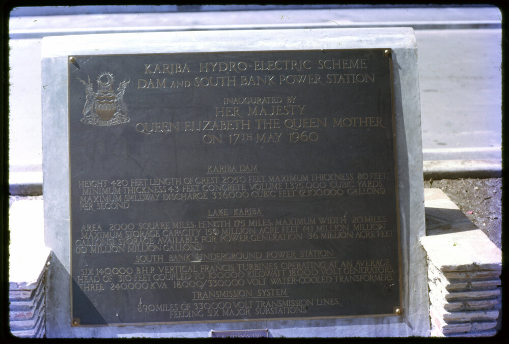 Kariba Dam Plaque, Zambia